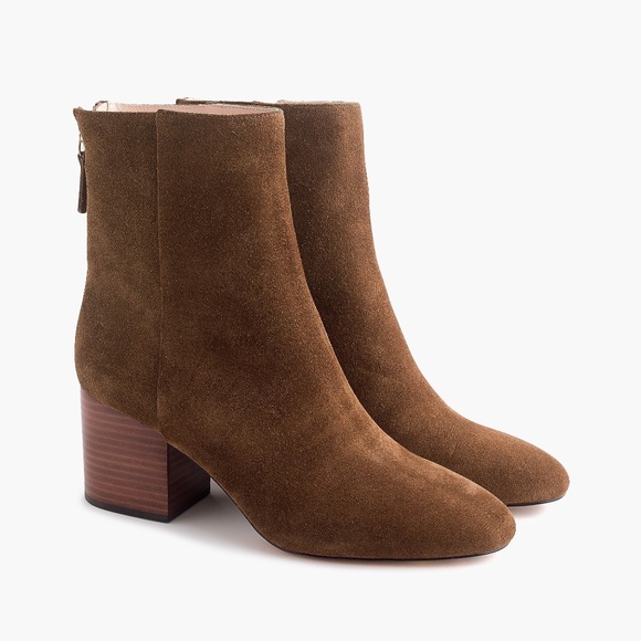 J.Crew Sadie Suede Ankle Boots - Dark Pecan - Stacked Heel - US 11 - With Box - Picture 13 of 13